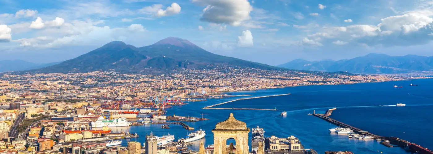 View of Naples with Mount Vesuvius in the background