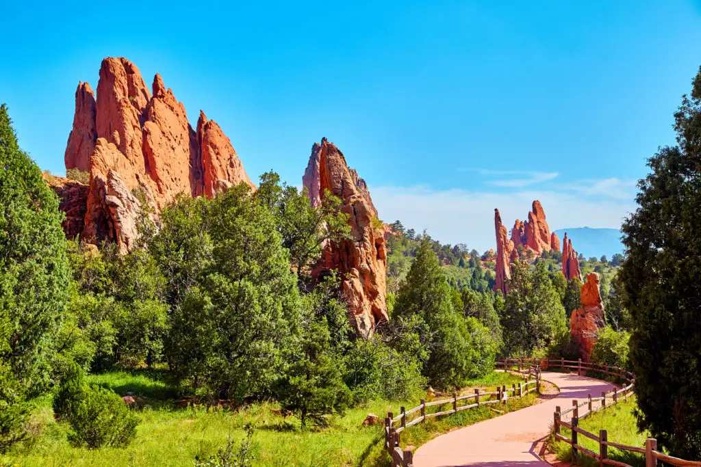 Walking path through Garden of the Gods State Park