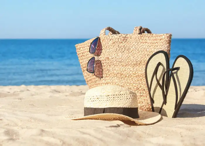 Beach bag on the beach