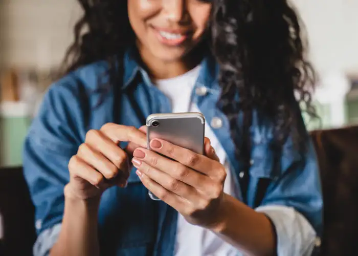 Woman using her smartphone