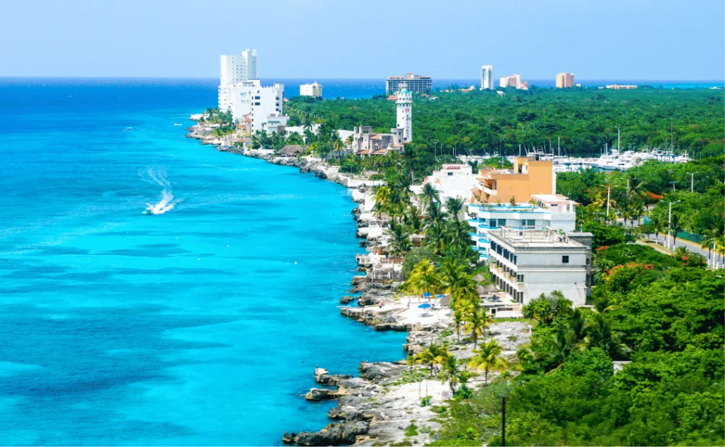 Arial Beach View of Cozumel Mexico