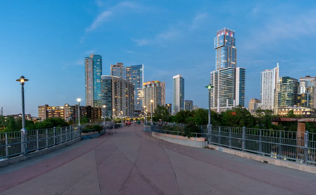 Downtown Austin Skyline from the Pfluger Pedestrian Bridge