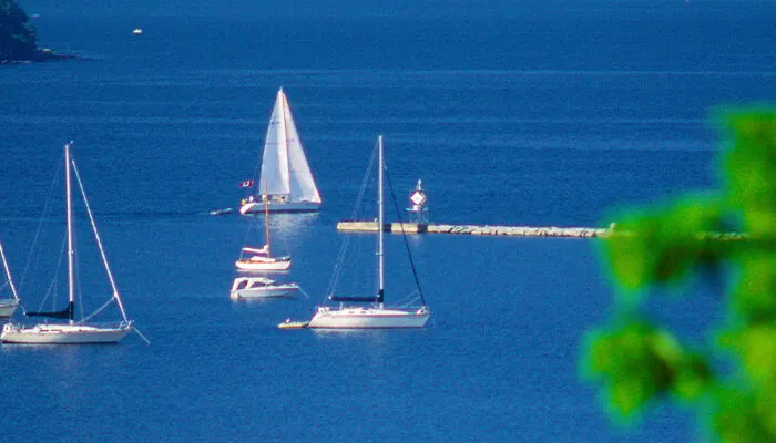 Boats on Lake Champlain in Burlington Vermont