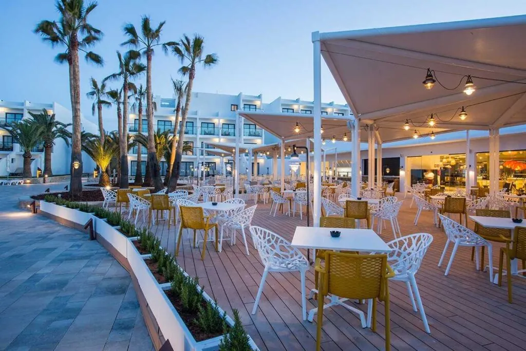 Outdoor area at the Grand Palladium White Island Resort and Spa, Ibiza, Spain