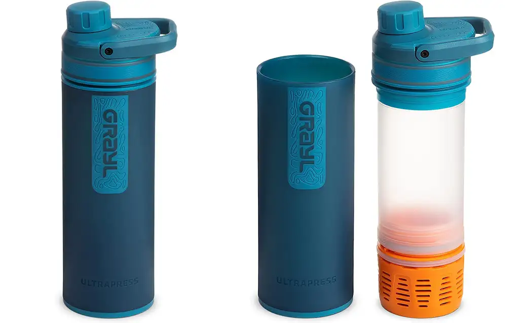 Two views of the GRAYL UltraPress Water Purifier