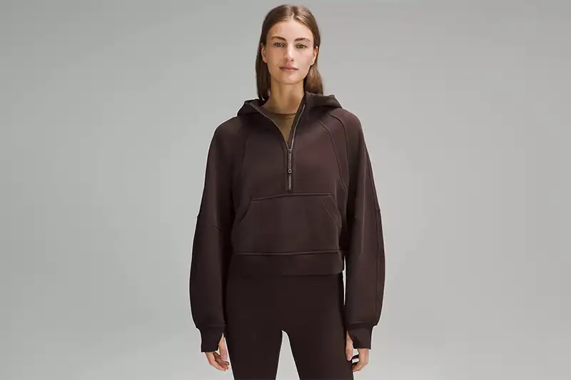 Model wearing the lululemon Scuba Oversized Half-Zip Hoodie