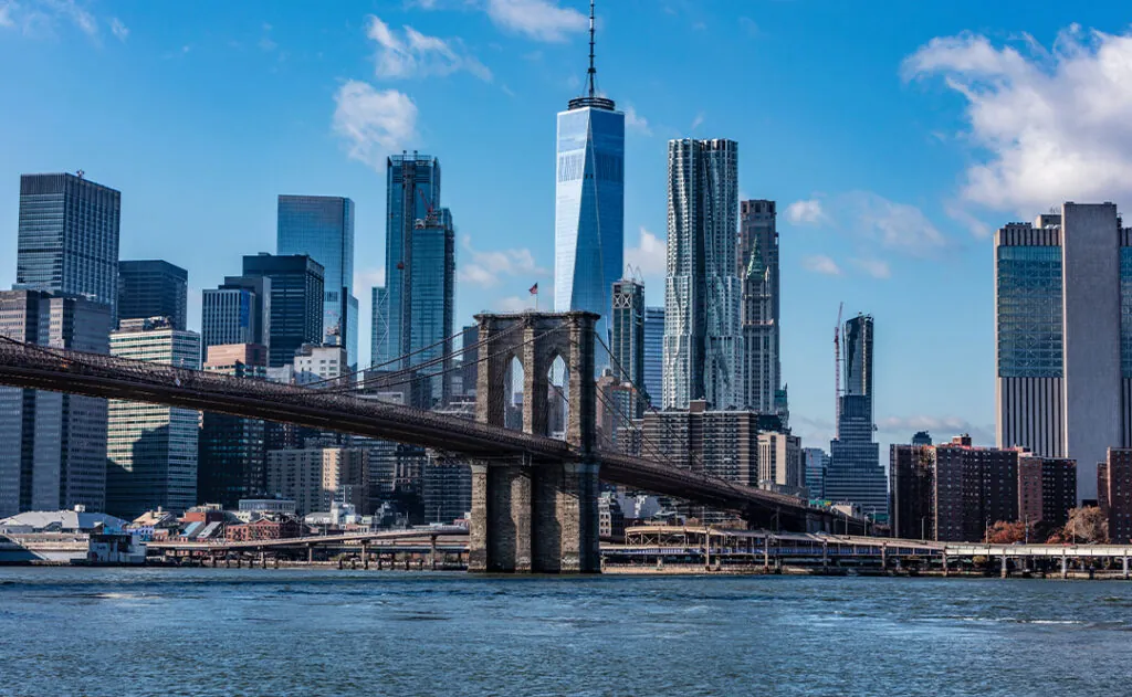 Brooklyn Bridge and New York skyline