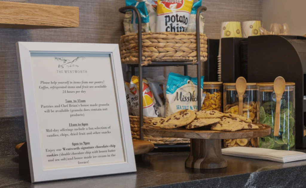 Snack spread at The Wentworth, Jackson, New Hampshire