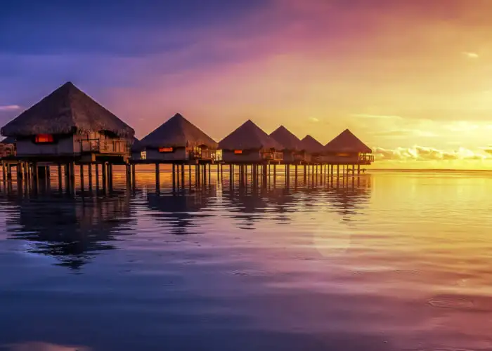 tahiti resort sunset.