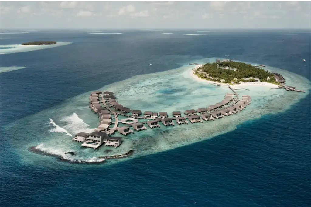 Aerial view of The St. Regis Maldives Vommuli Resort