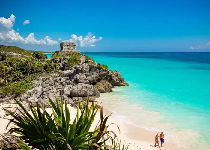 tulum mexico beach couple.