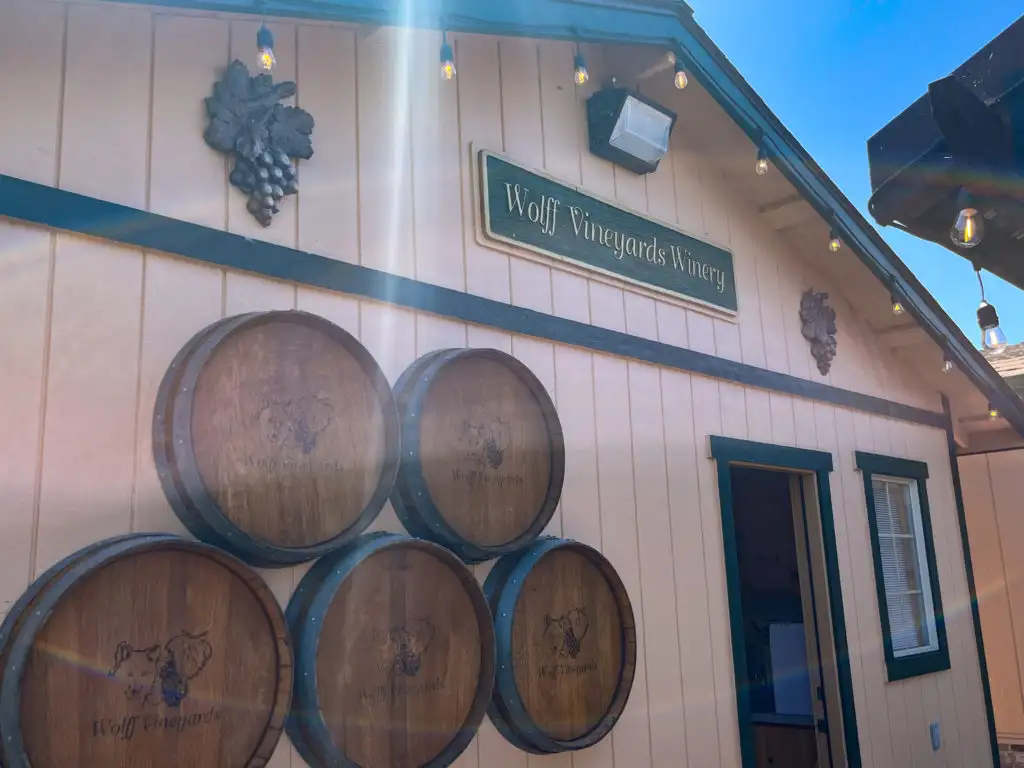 Tasting room building at Wolff Vineyards on the Central Coast of California