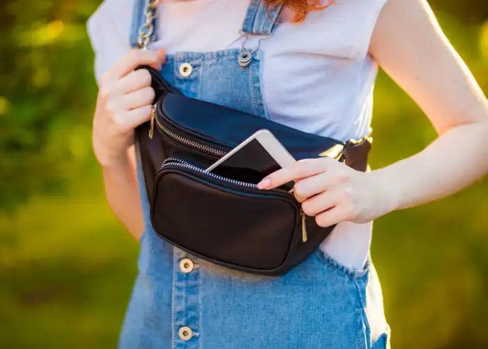 woman with a sling bag.