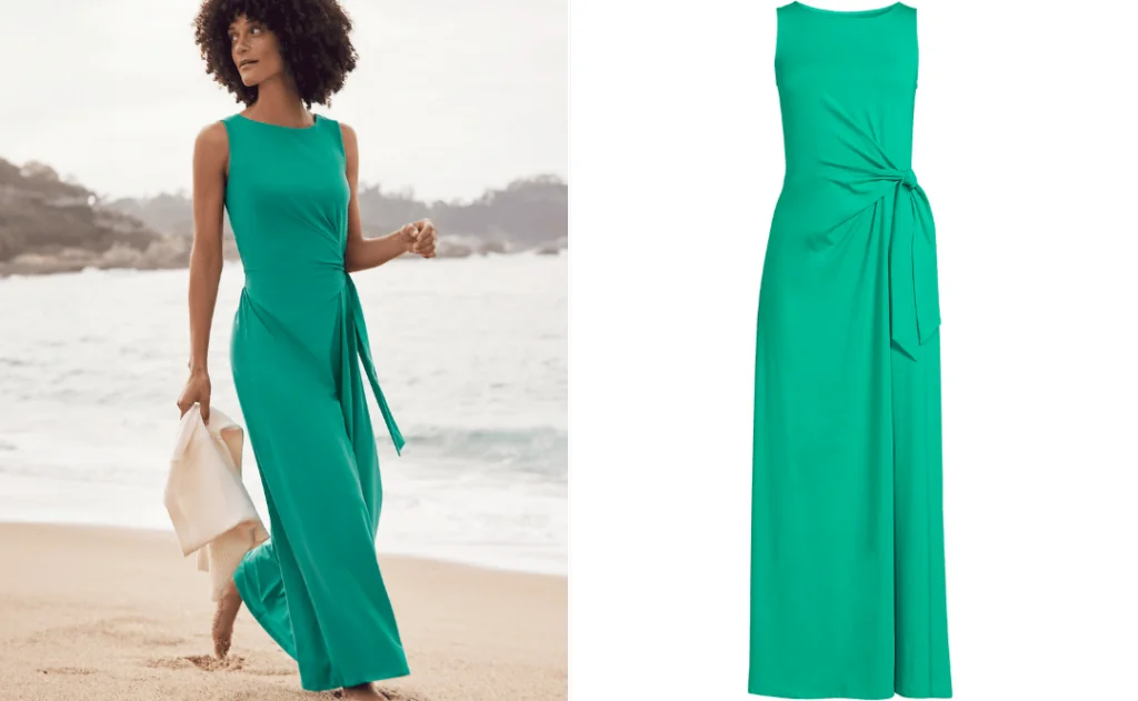 Women's Sleeveless Tie Waist Maxi Dress